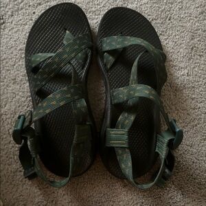 Teal Chacos with gold triangles, women’s 8. Excellent condition!